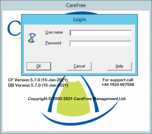 CareFree Login Screen